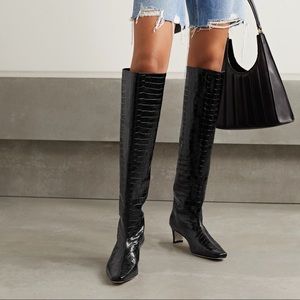 ISO Staud Black Croc Wally Boots